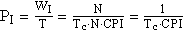 P_I=\frac{W_I}T=\frac N{T_c\cdot N\cdot CPI}=\frac 1{T_c\cdot CPI}