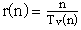 r\left( n\right) =\frac n{T_v\left( n\right) }