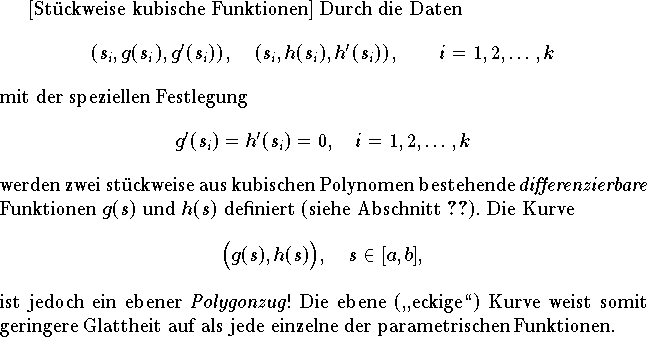 Beispiel: Stueckweise kubische Funktion