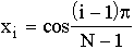 $x_i=\cos \frac{\left( i-1\right) }{N-1}$