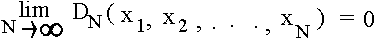 ${\rem lim}_{N\rightarrow \un}D_N(x_1,x_2,...,x_N) =0 $