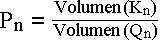 $P_{n}=\frac{Volumen\,(K_n)}{Volumen\,(Q_n)}$