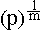 $(p)^{\frac 1m}$