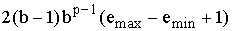 $2(b-1)b^{p-1}(e_{\max }-e_{\min }+1)$
