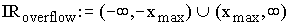 $IR_{ov\limfunc{erf}low}:=(-\infty ,-x_{\max })\bigcup (x_{\max },\infty )$